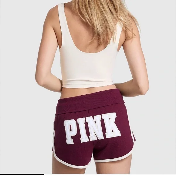 🔥VS Pink Ivy Terry cotton foldover waist shorts sz XL NWT - Picture 2 of 6